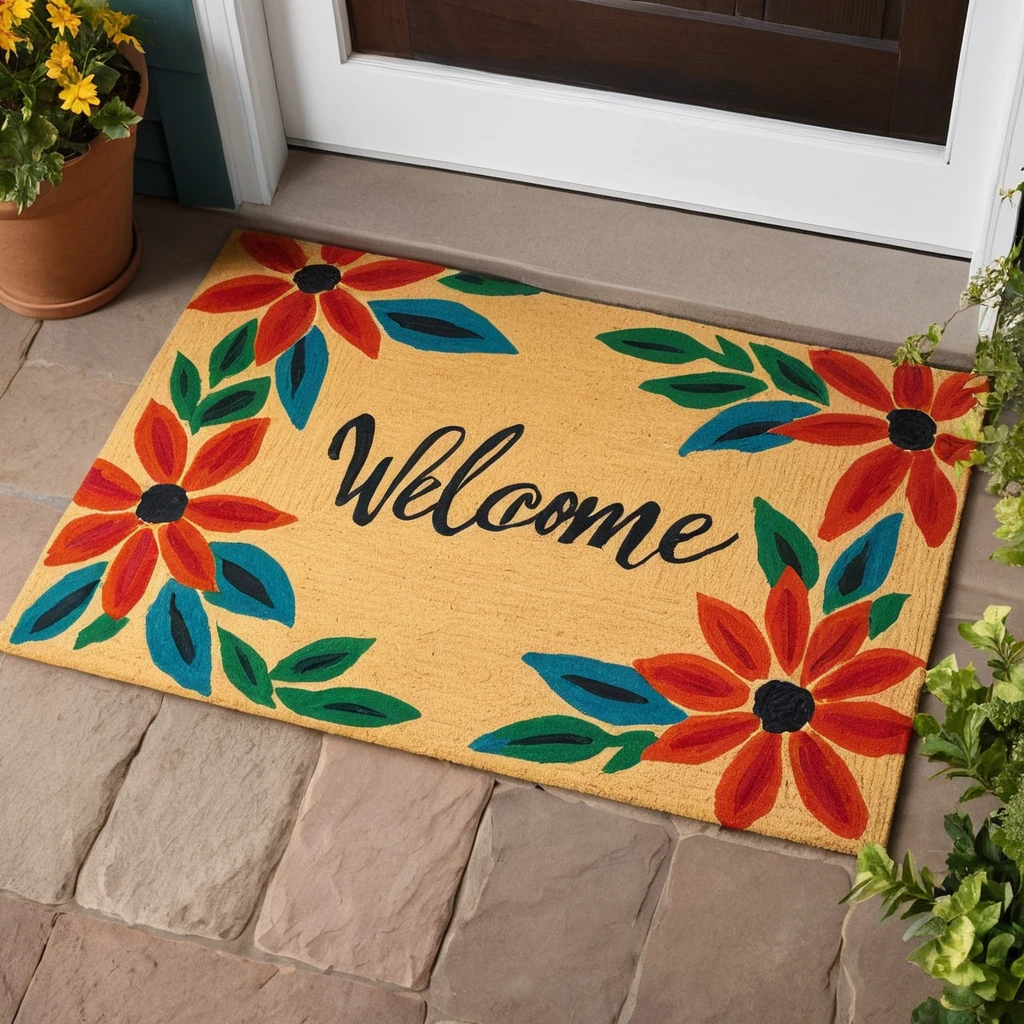 Hand-Painted Welcome Mat