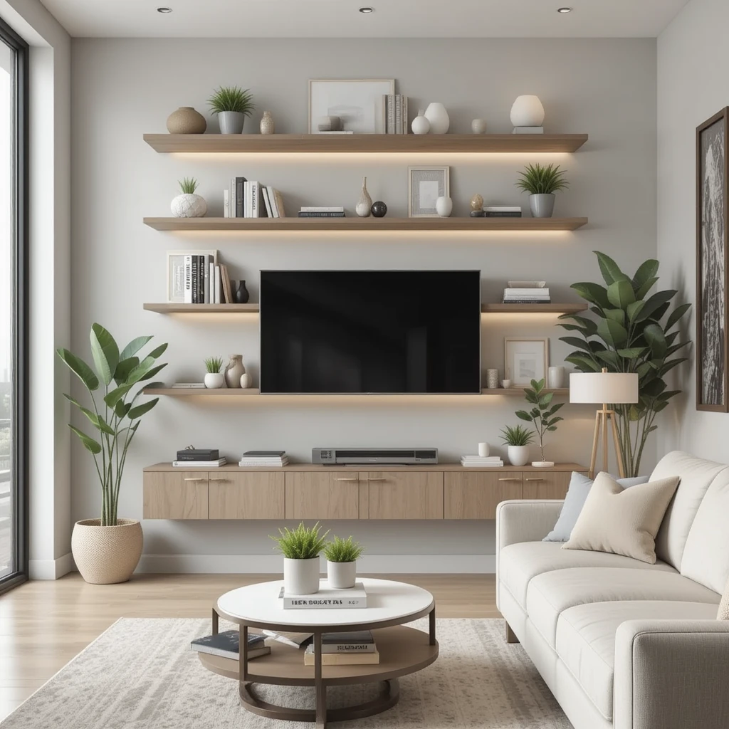 Incorporate Wall-Mounted Shelves