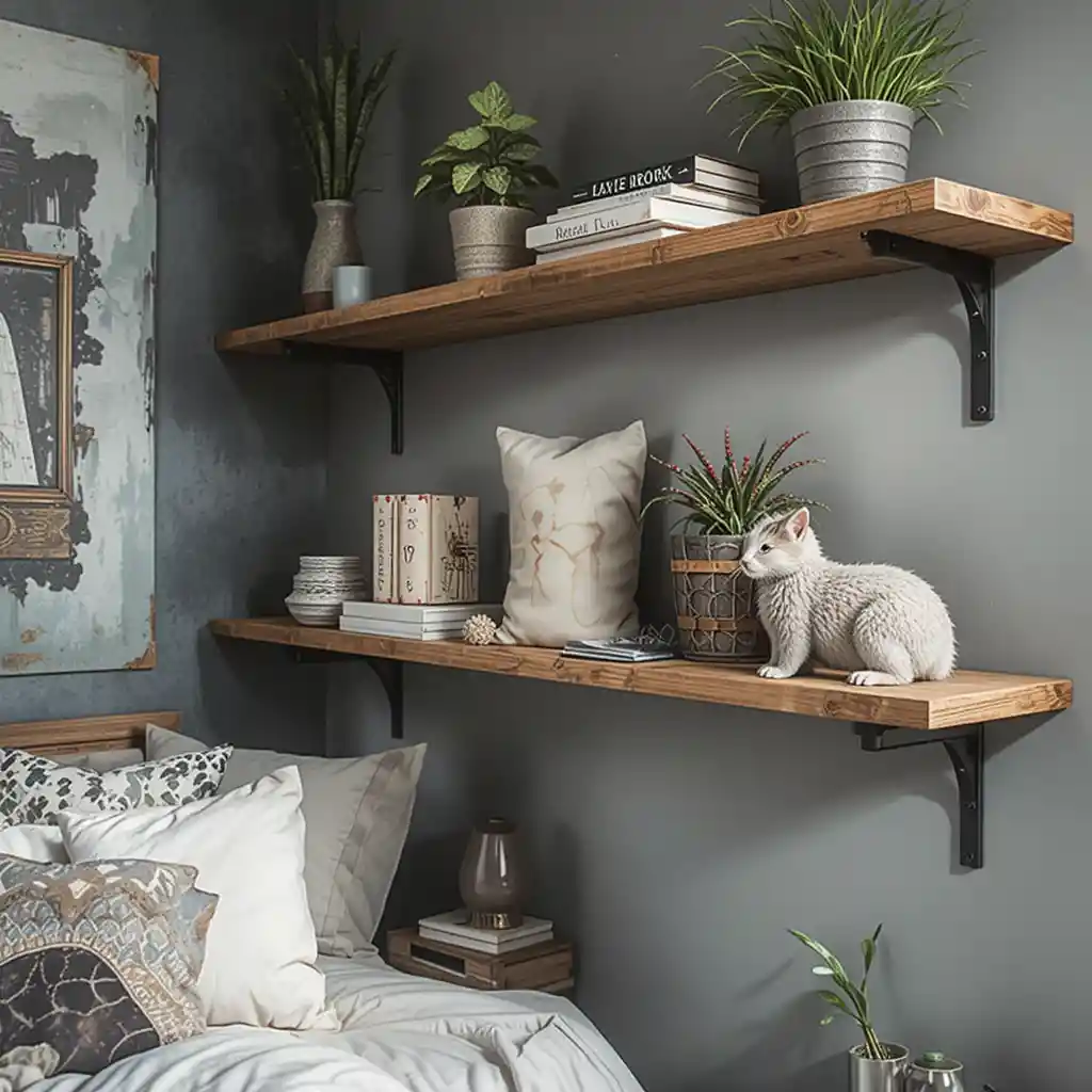 Industrial Wooden Shelves