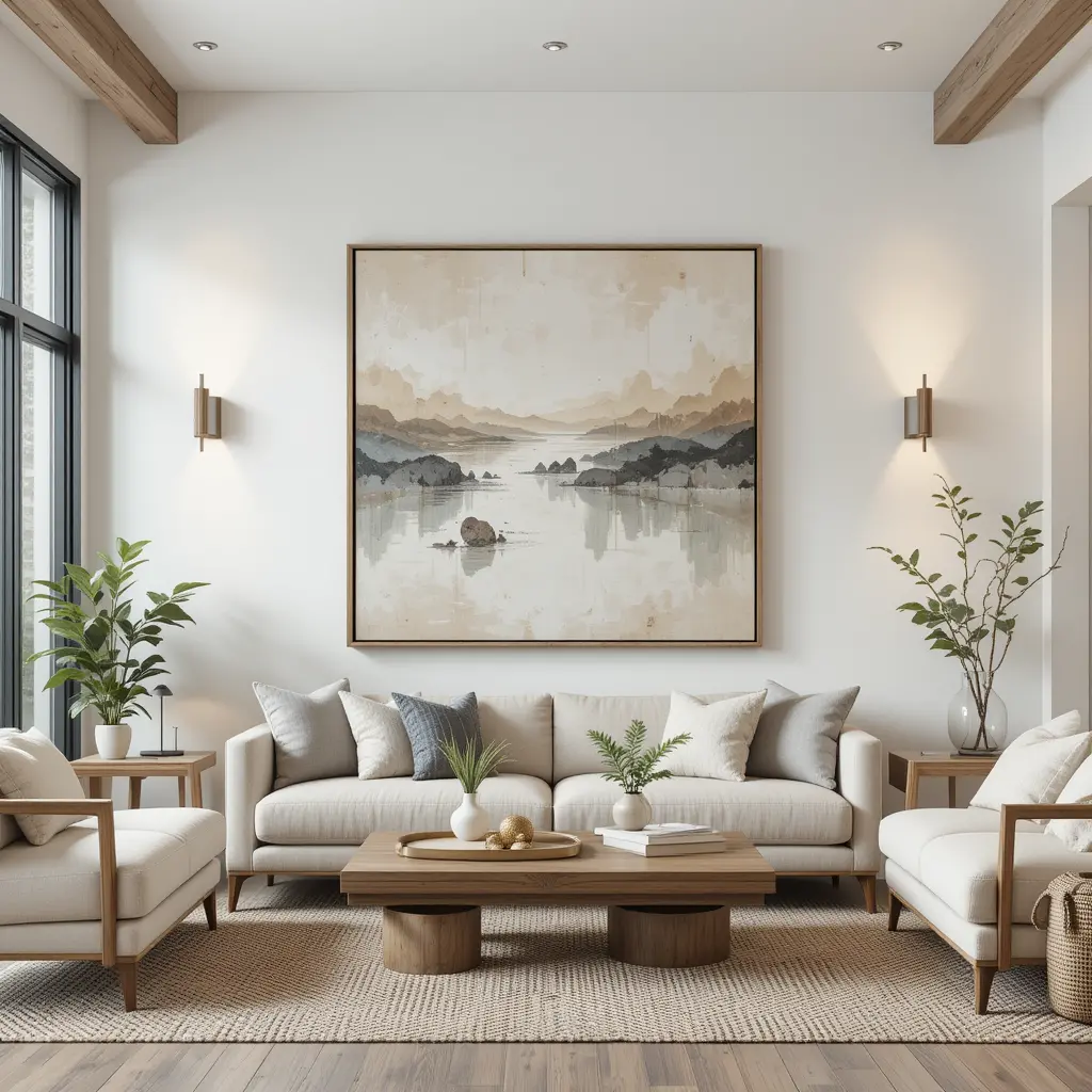 Large-Scale Art with Rustic Frames