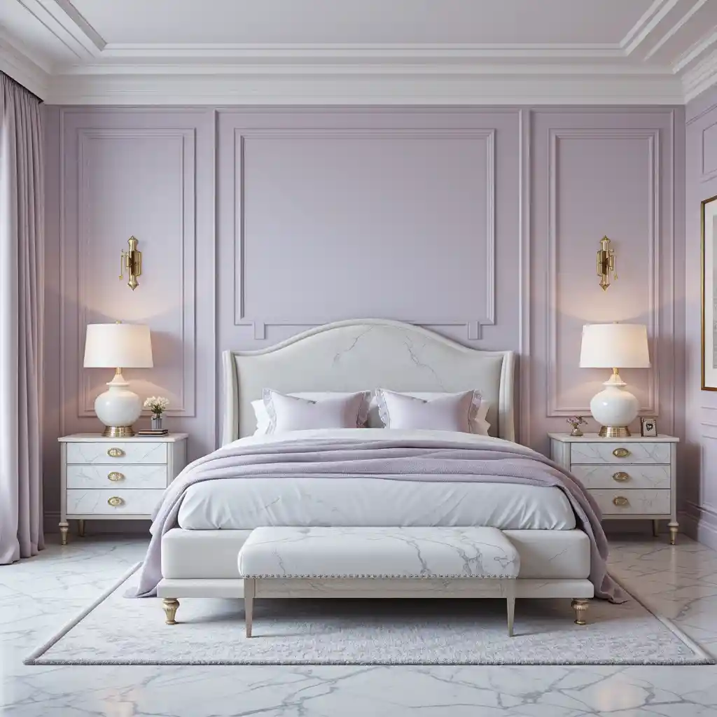 Lavender with White Marble Accents