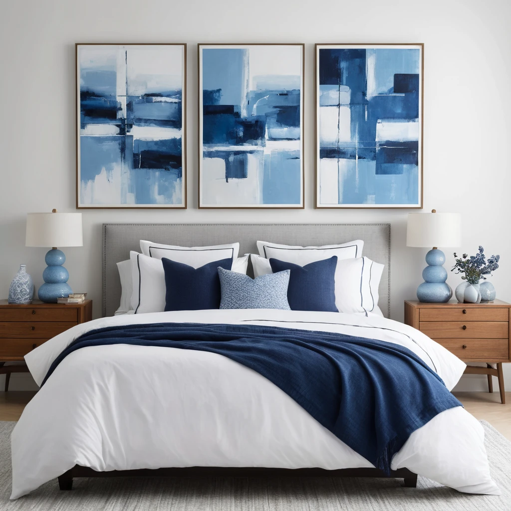 Layered Blue Paintings