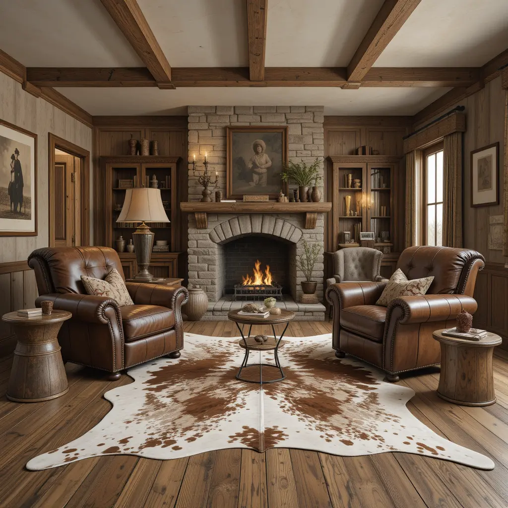 Leather and Cowhide Accents