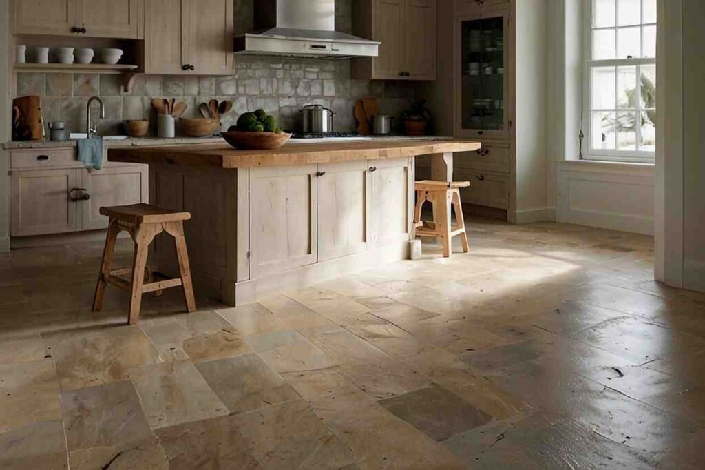 Limestone Flooring with a Weathered Look