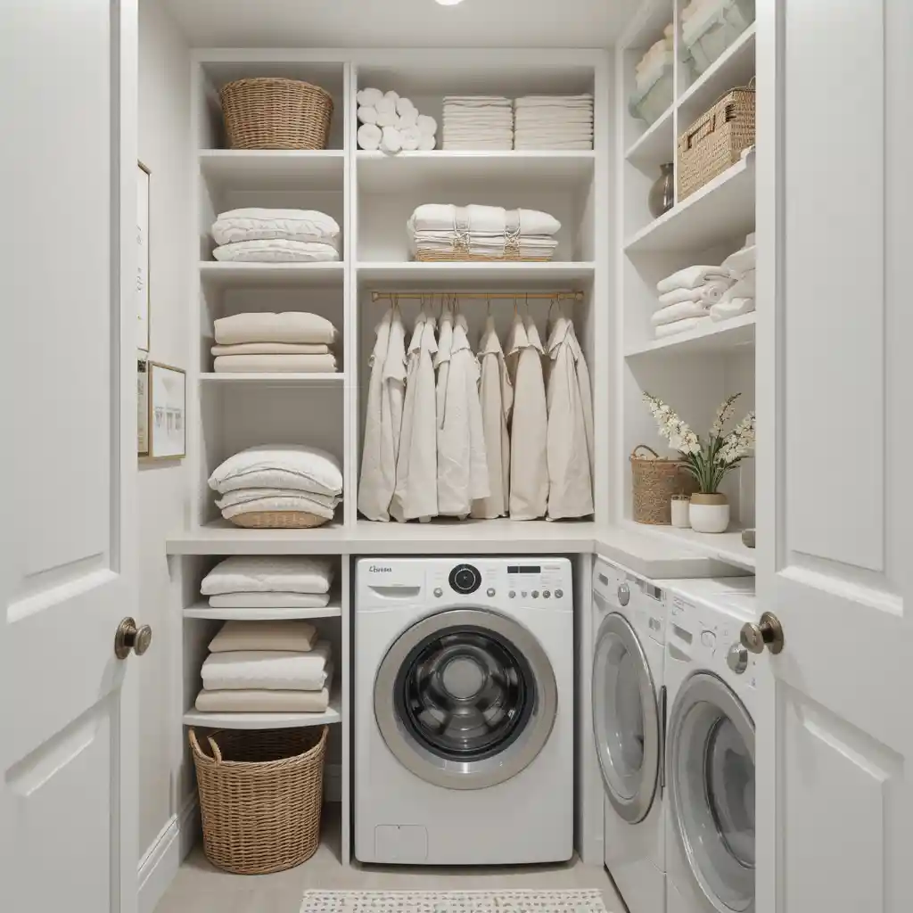 Linen Closet in Laundry Room
