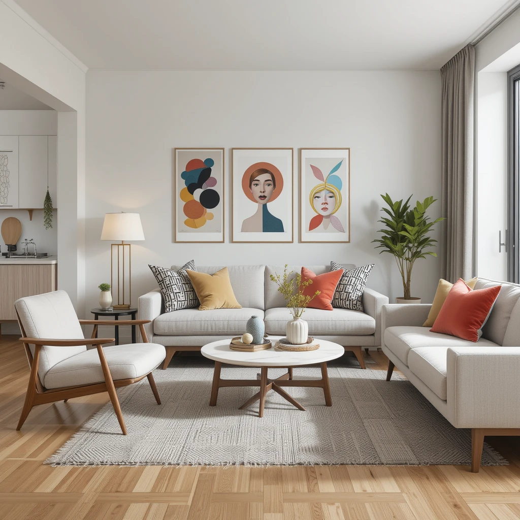 Mid-Century Scandinavian Living Room