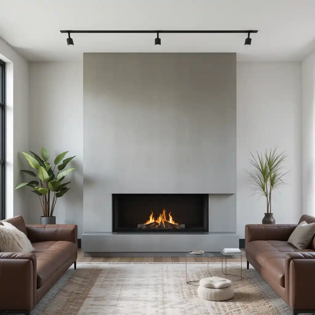 Modern Concrete Fireplace