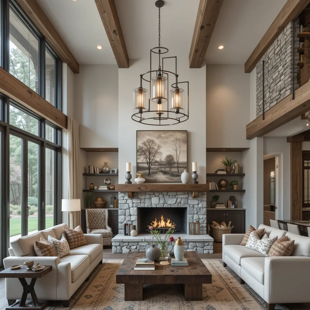 Modern Lighting with Rustic Fixtures