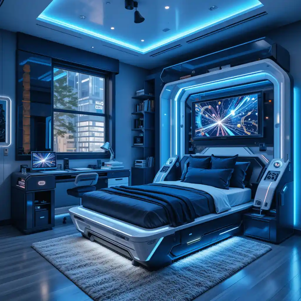 Modern Tech Room with Smart Features