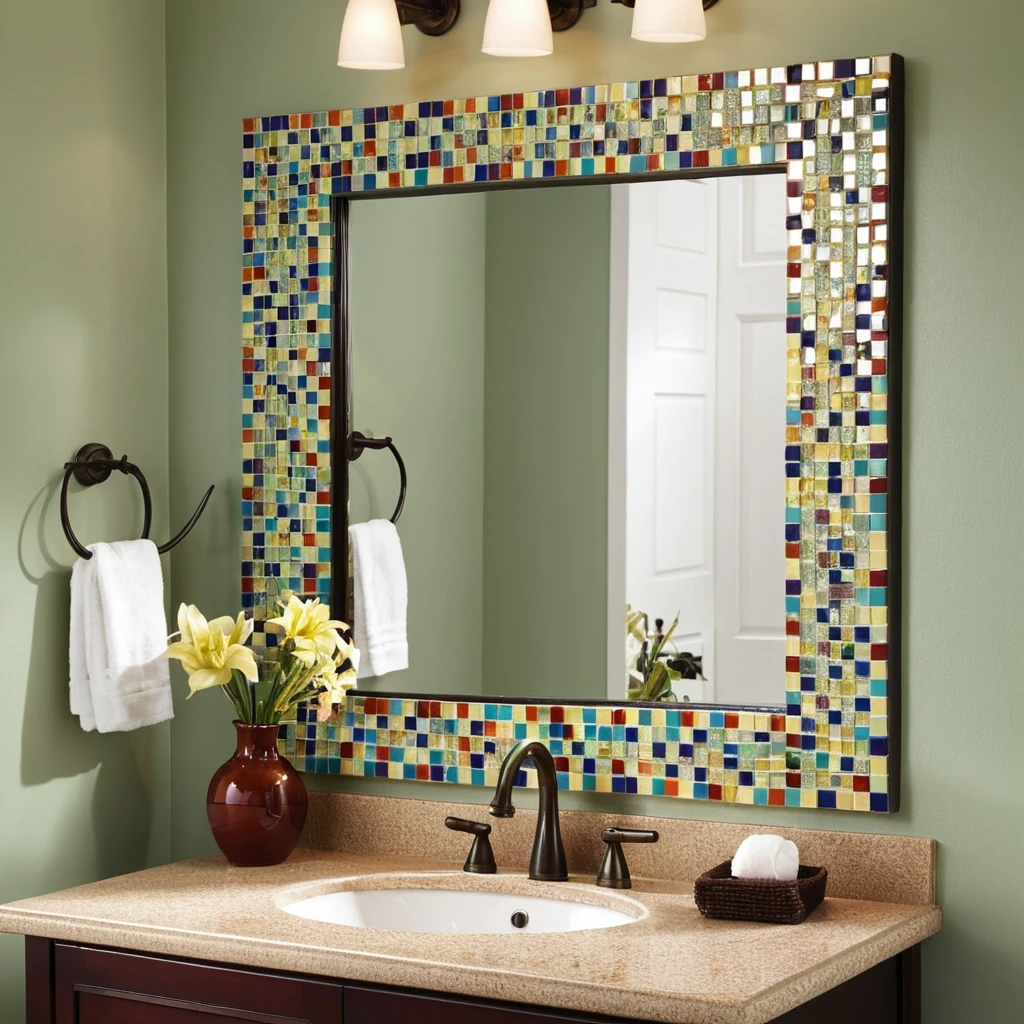 Mosaic Tile Frame Mirror