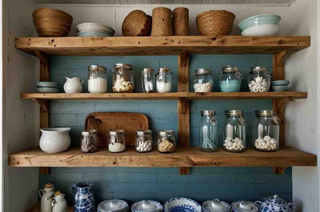 Nautical-Inspired Open Shelving