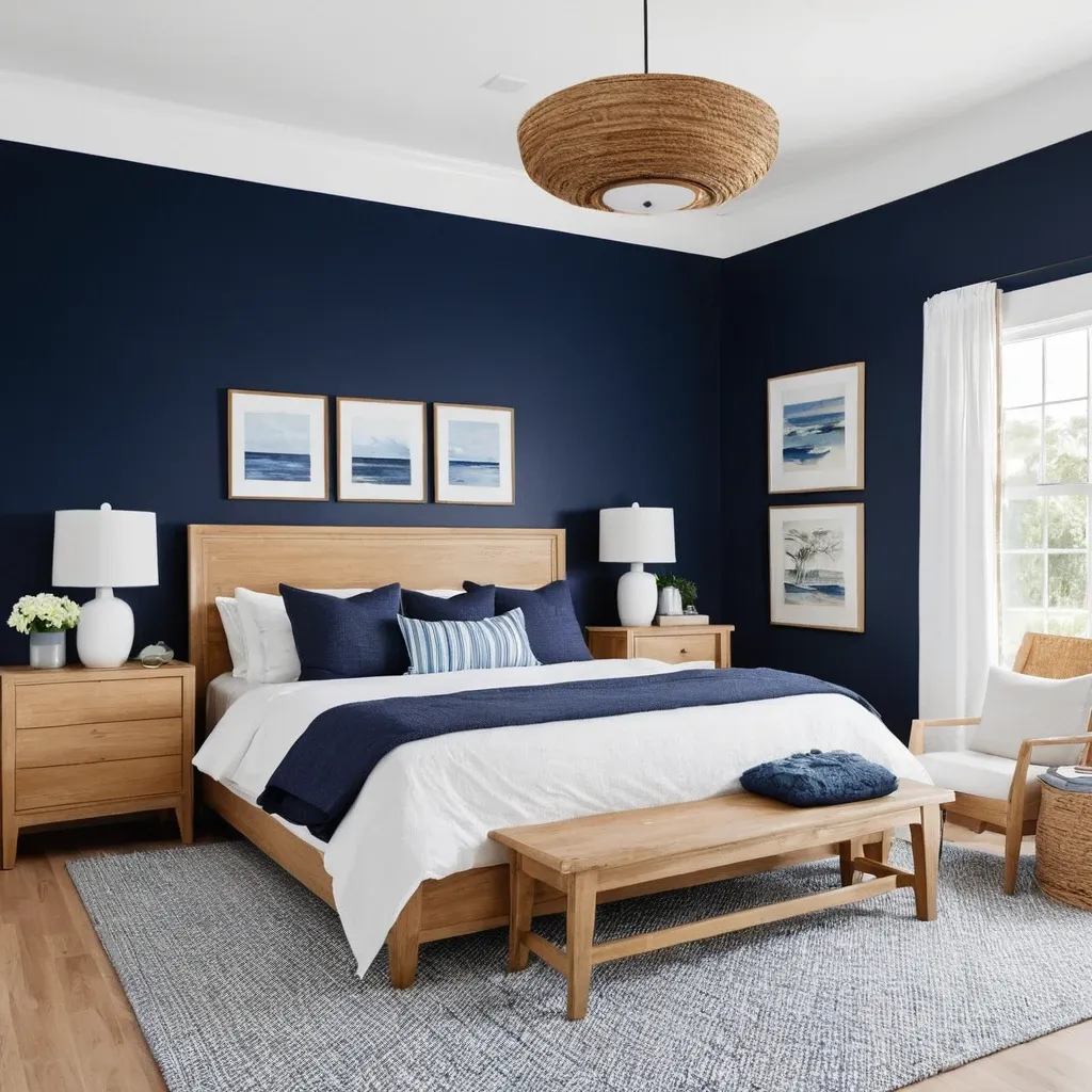 Navy Blue Accent Wall