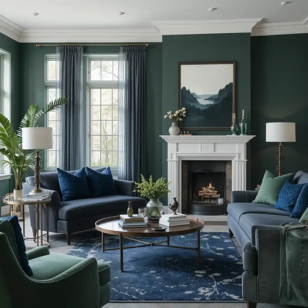 Navy and Green Color Pairing