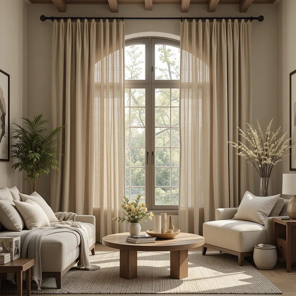 Neutral, Textured Curtains