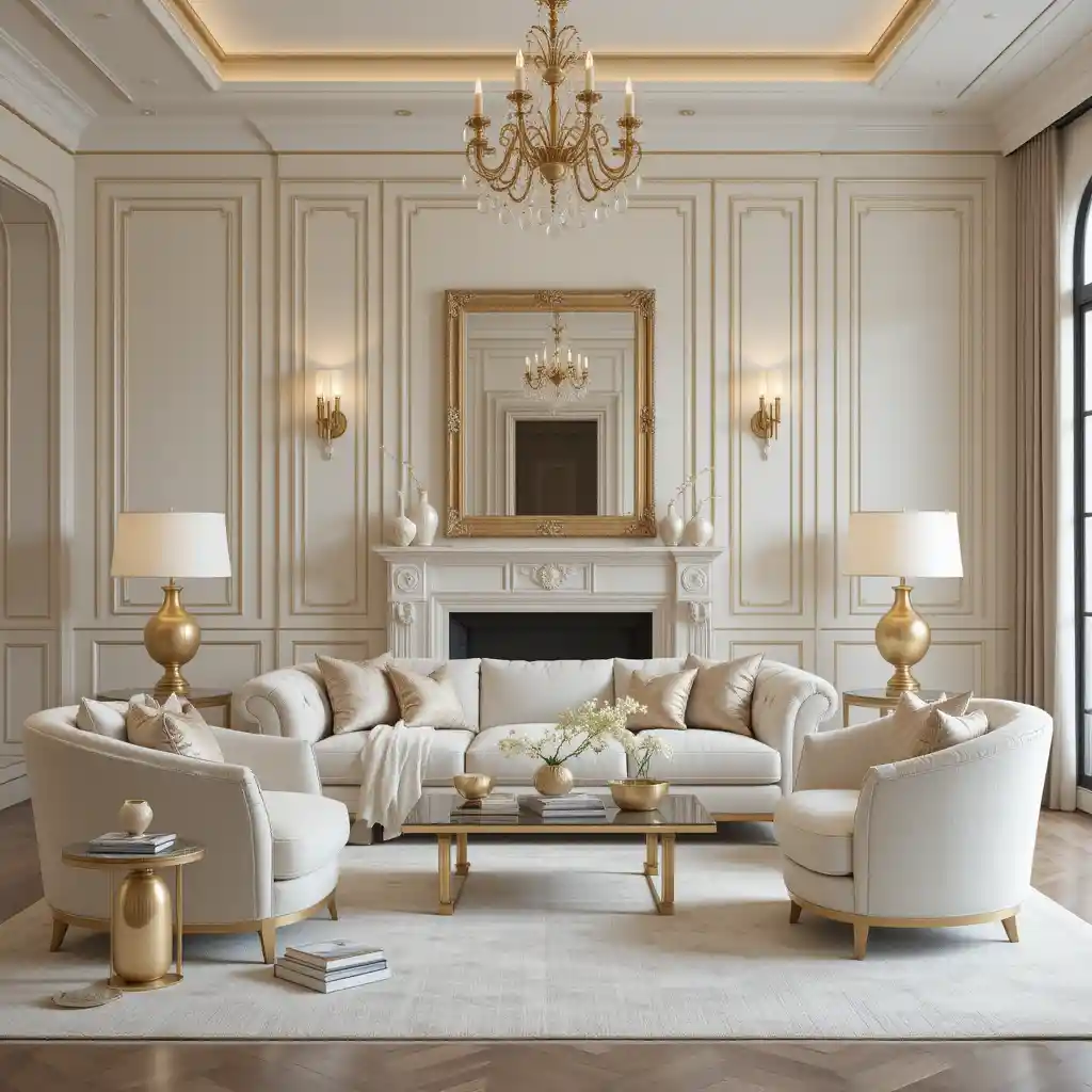 Neutral with Gold Accents for a Touch of Glamour