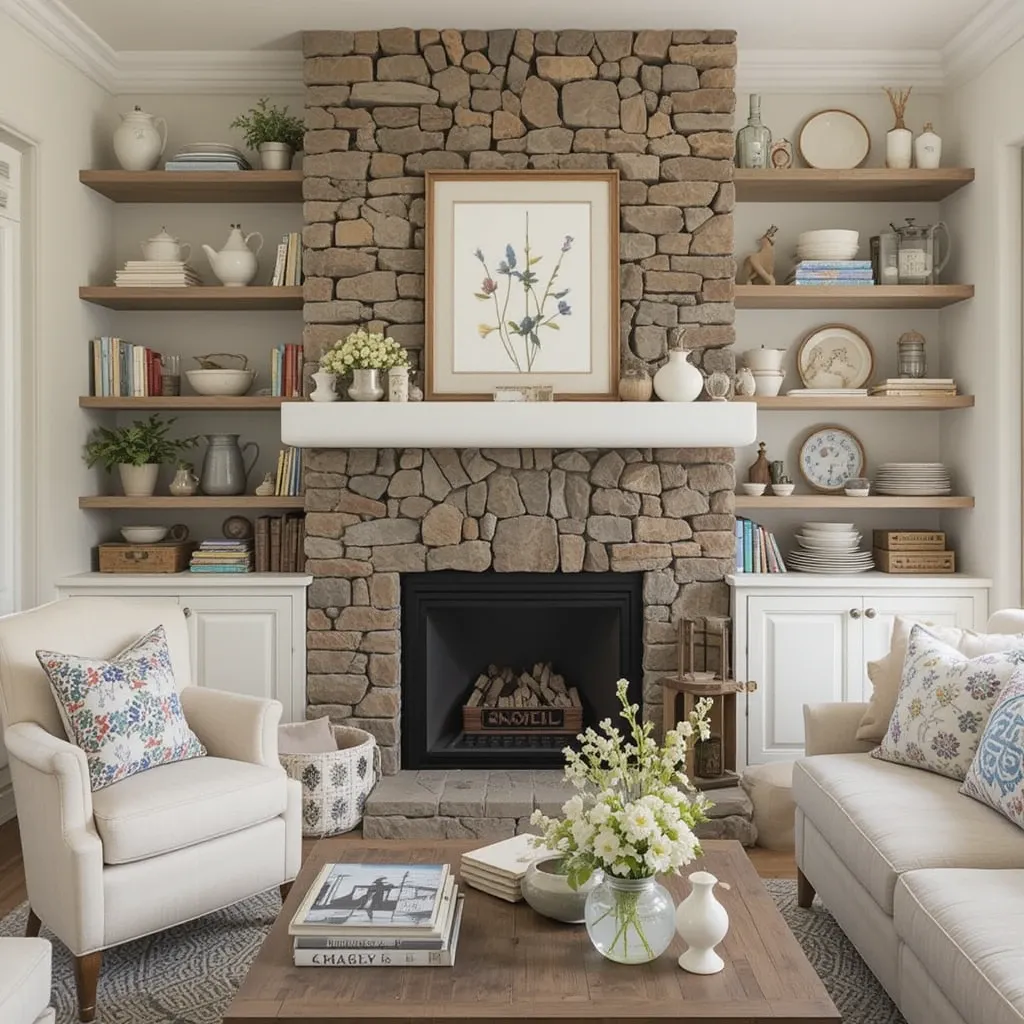 Open Shelving with Cottage Essentials