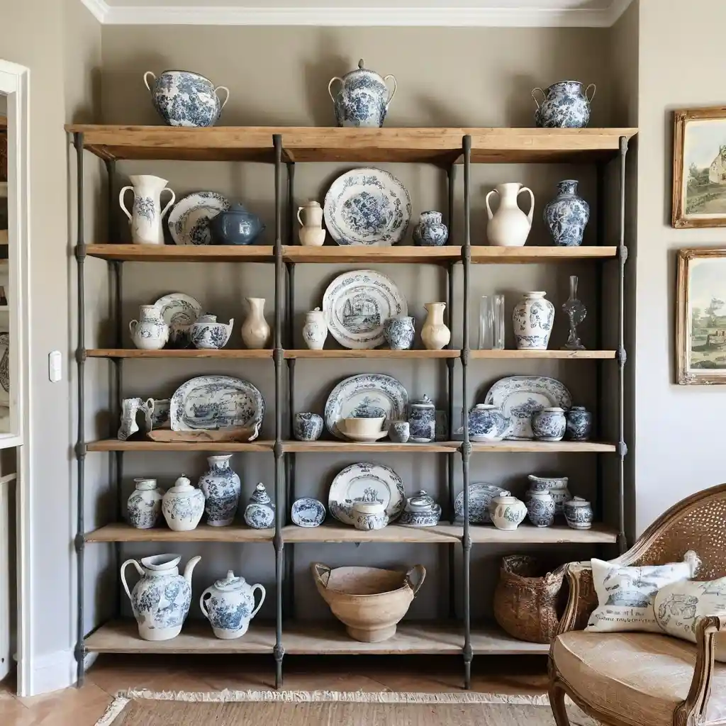 Open Shelving with French Decor