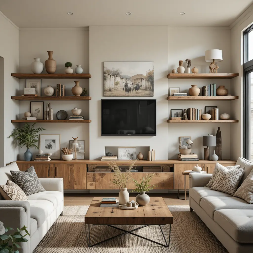 Open Shelving with Natural Decor