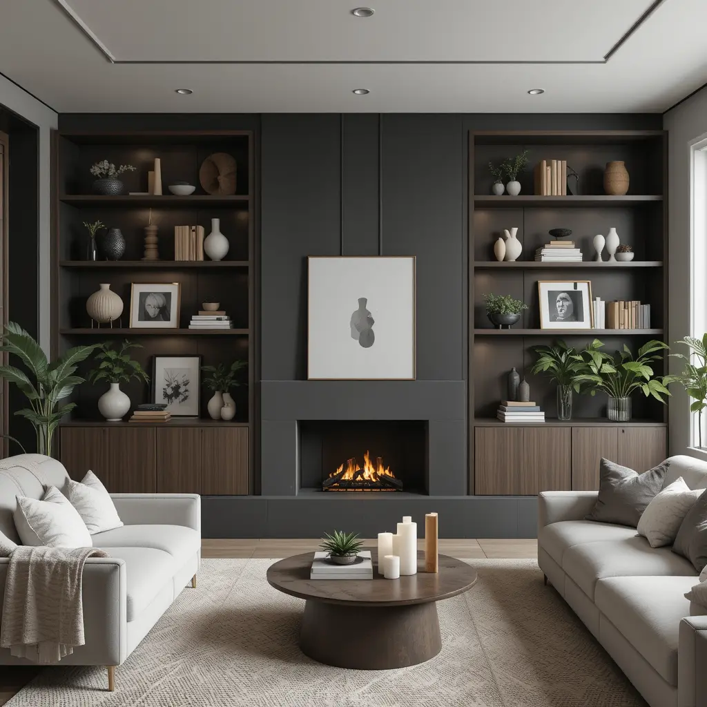 Open Shelving with Neutral Display Items