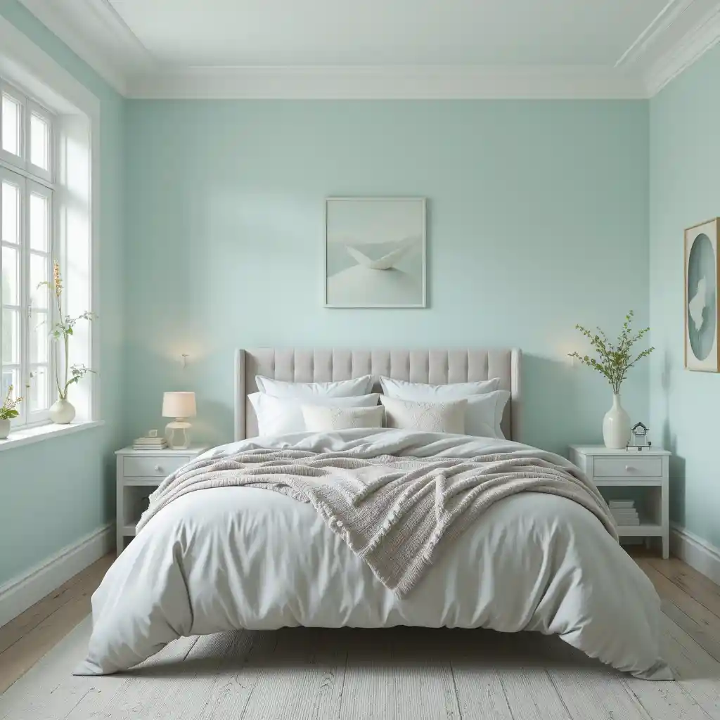 Pale Mint with Grey Bedding