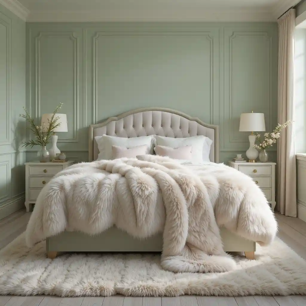 Pastel Green with Faux Fur