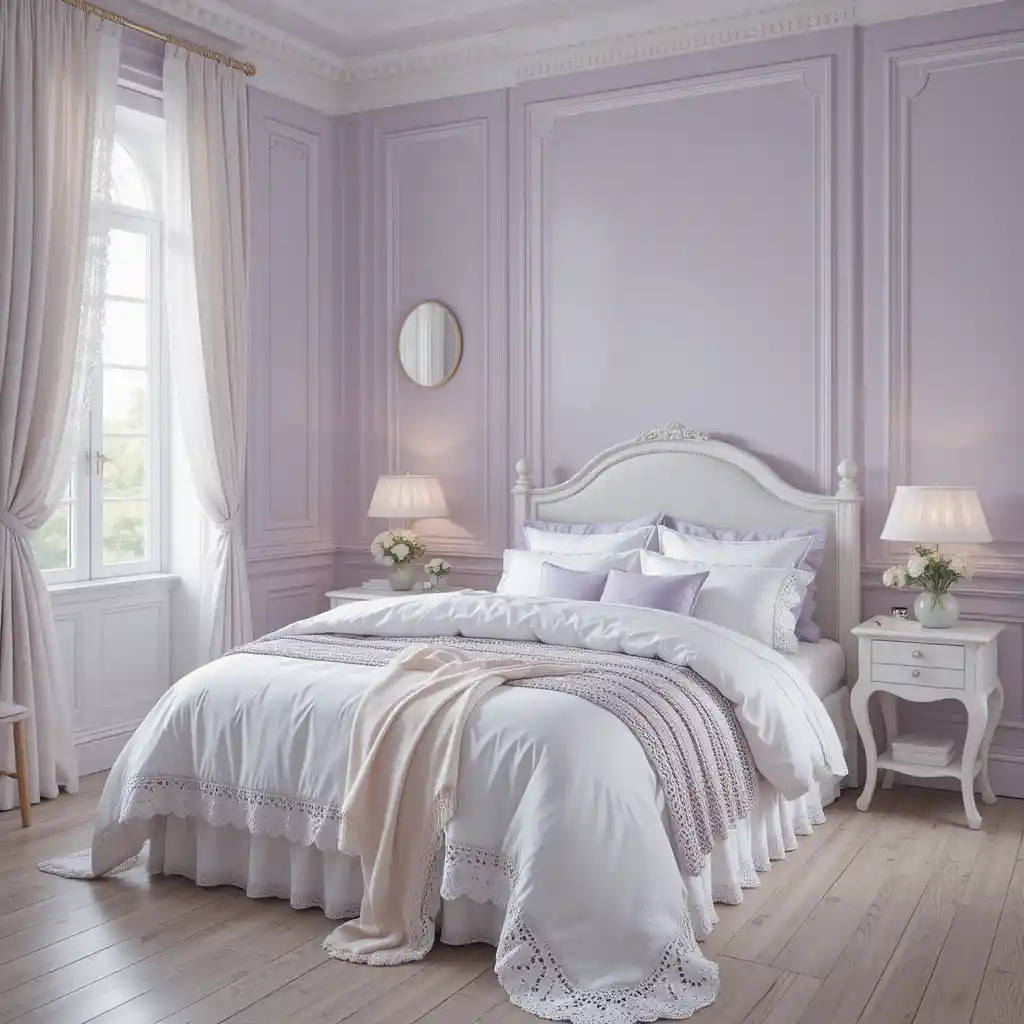 Pastel Lavender with Lace Trim