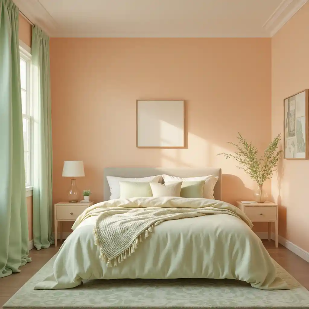 Peach with Pastel Green Accents