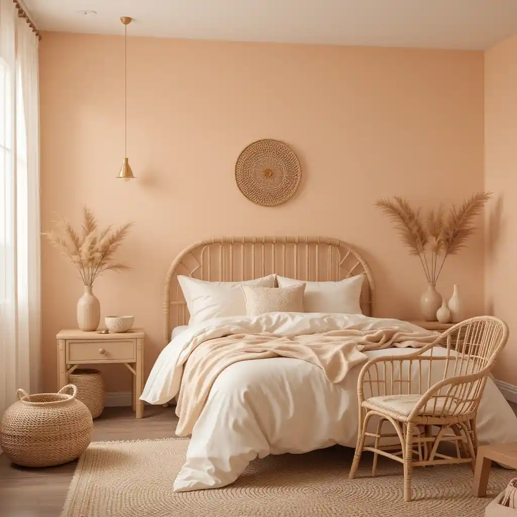 Peach with Rattan Furniture