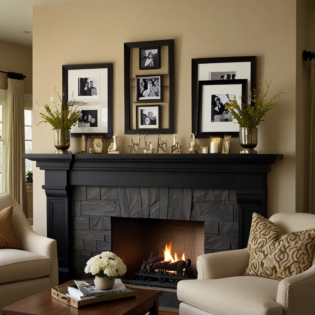 Personalized Family Photos Above the Mantle 