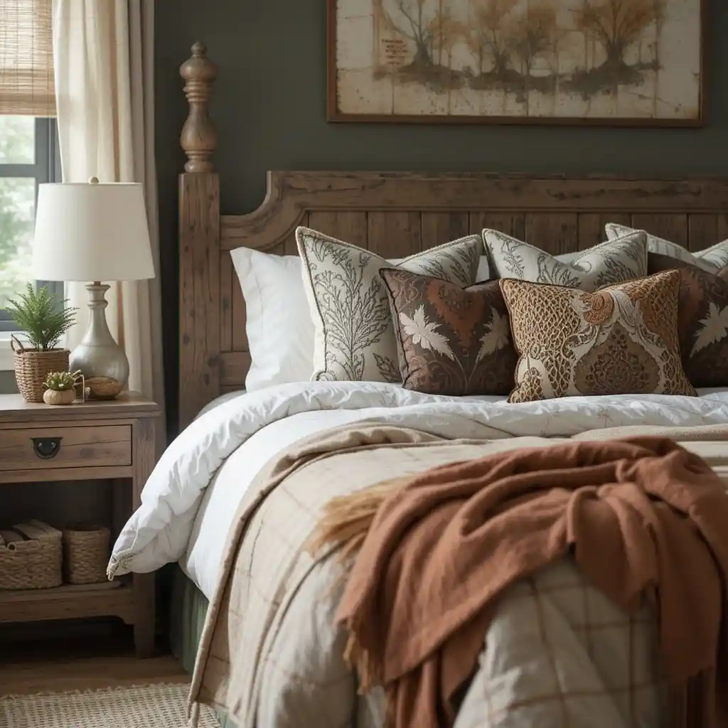 Pillow and Throw Blankets in Earth Tones