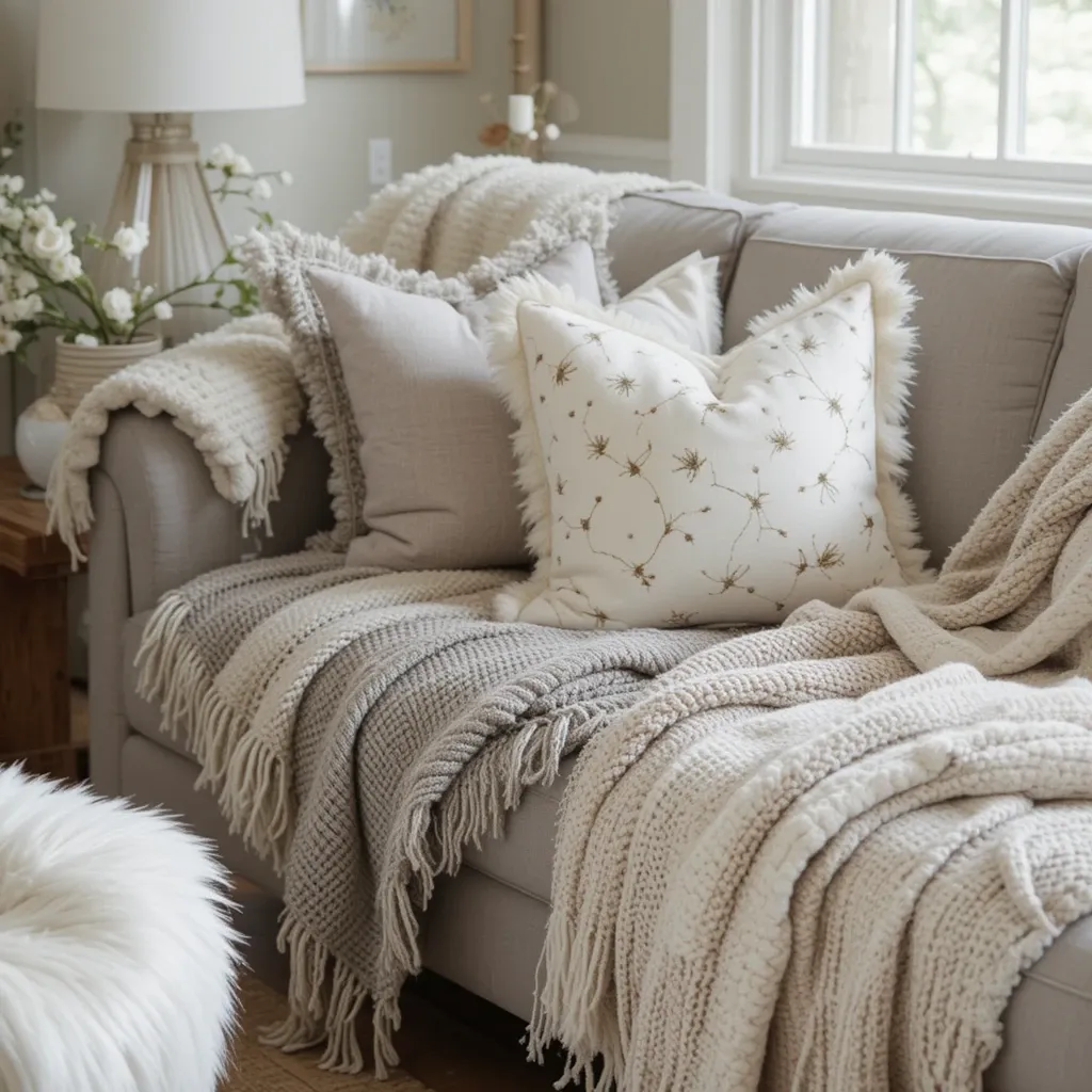 Plush Throw Blankets and Pillows