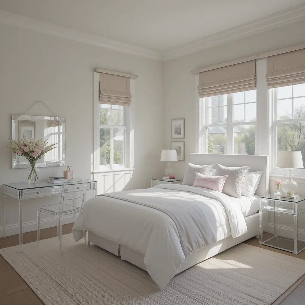 Preppy Bedroom with Acrylic Furniture