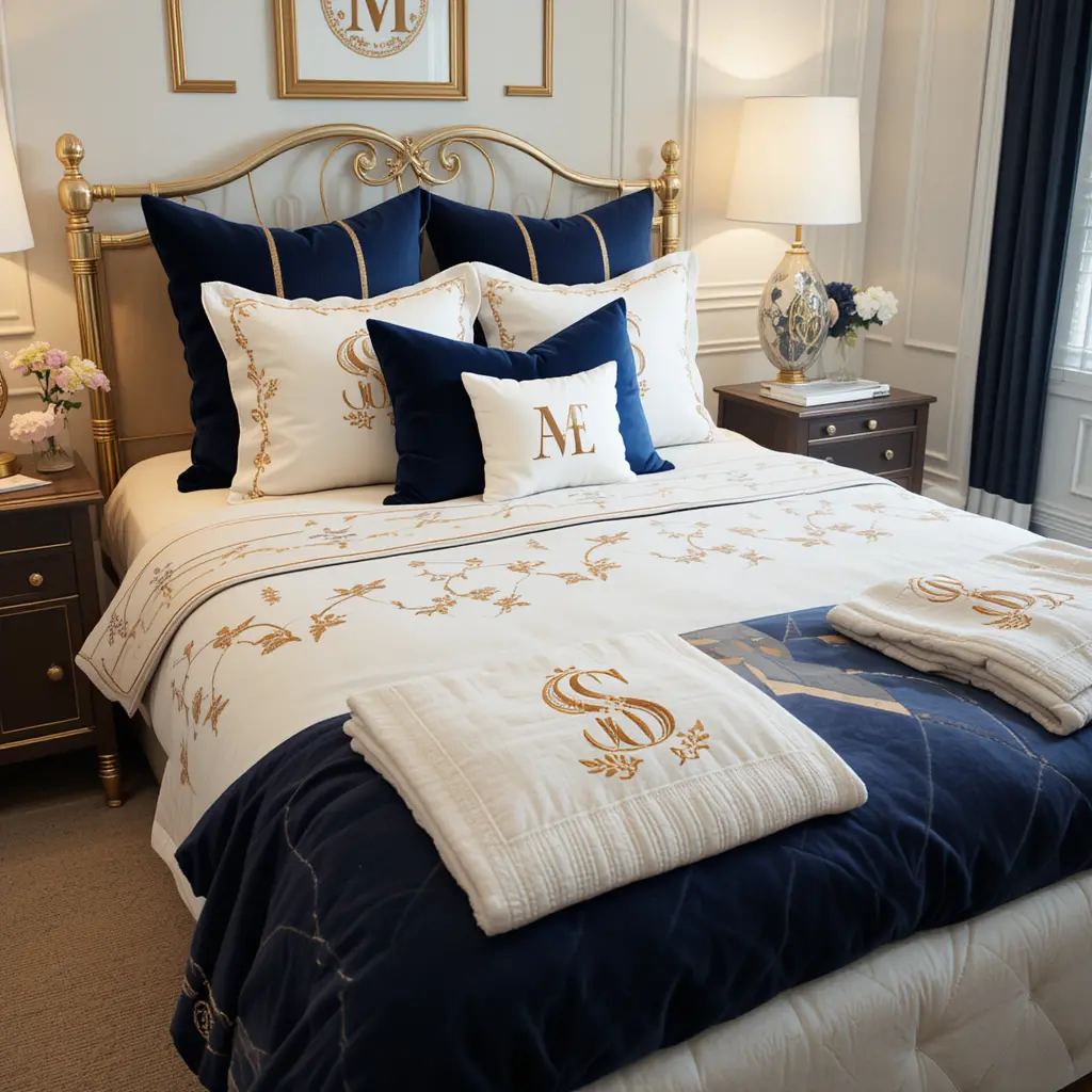Preppy Bedroom with Custom Monogram Decor