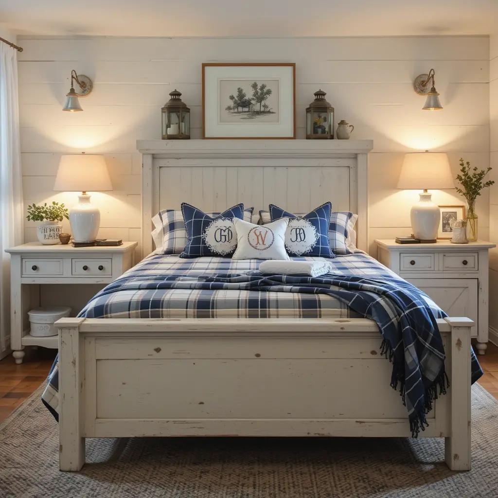 Preppy Farmhouse Bedroom