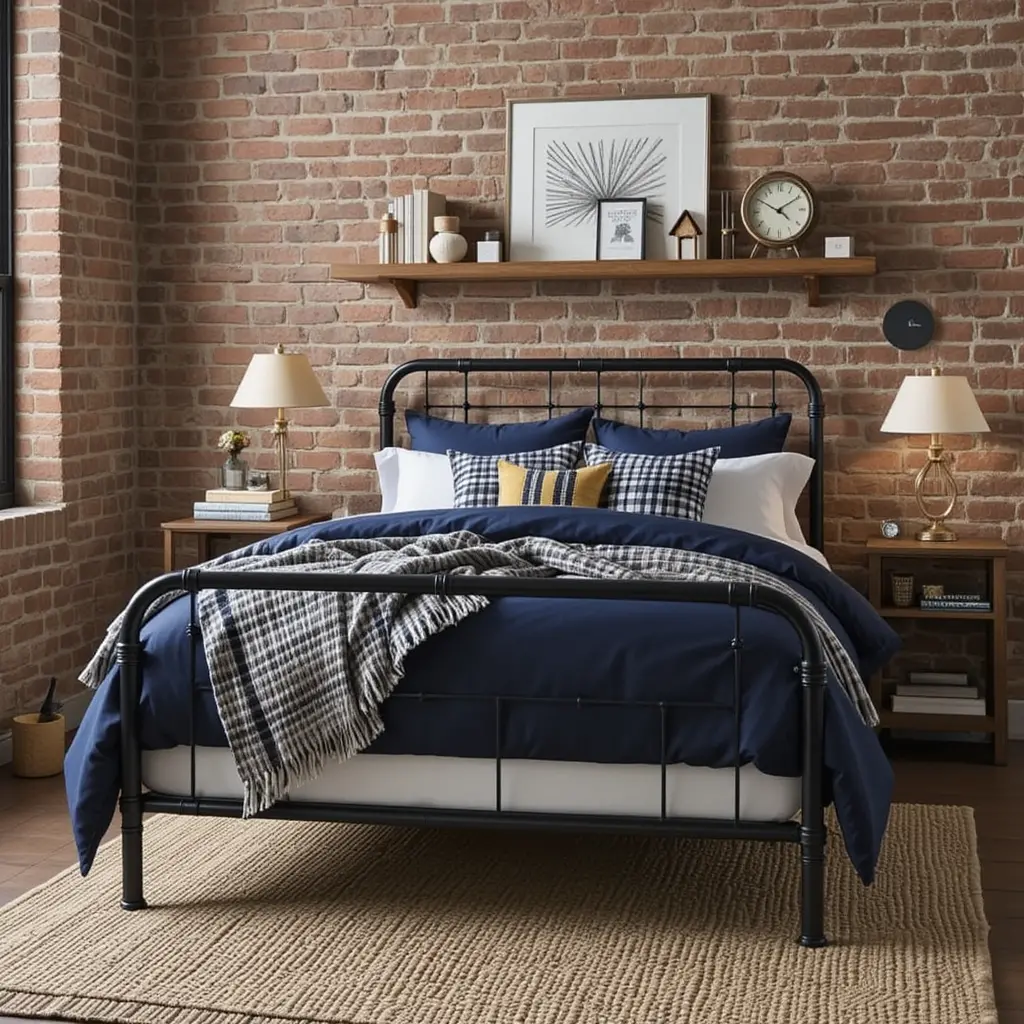 Preppy Industrial Style Bedroom
