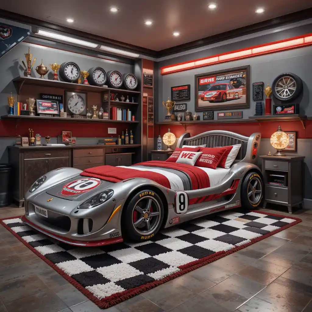 Racing Car Bedroom with Pit Stop Furniture
