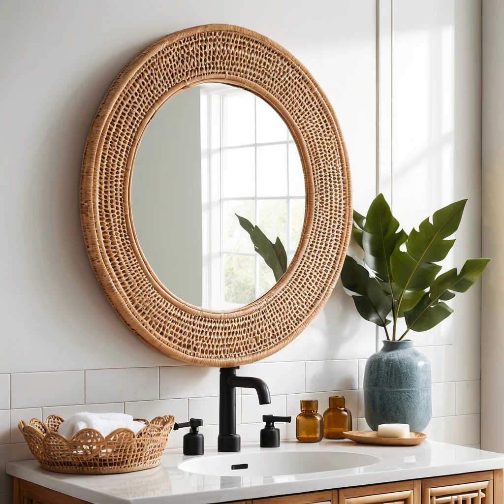 Rattan Mirror