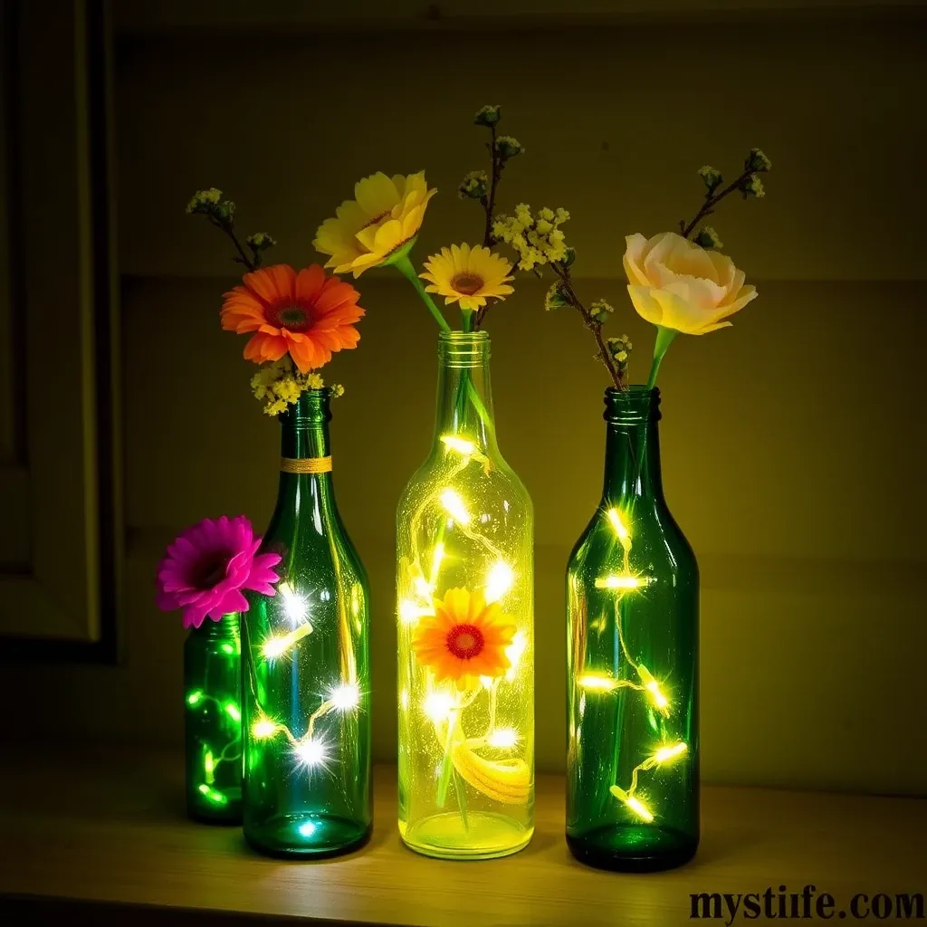 Recycled Glass Bottle Decor