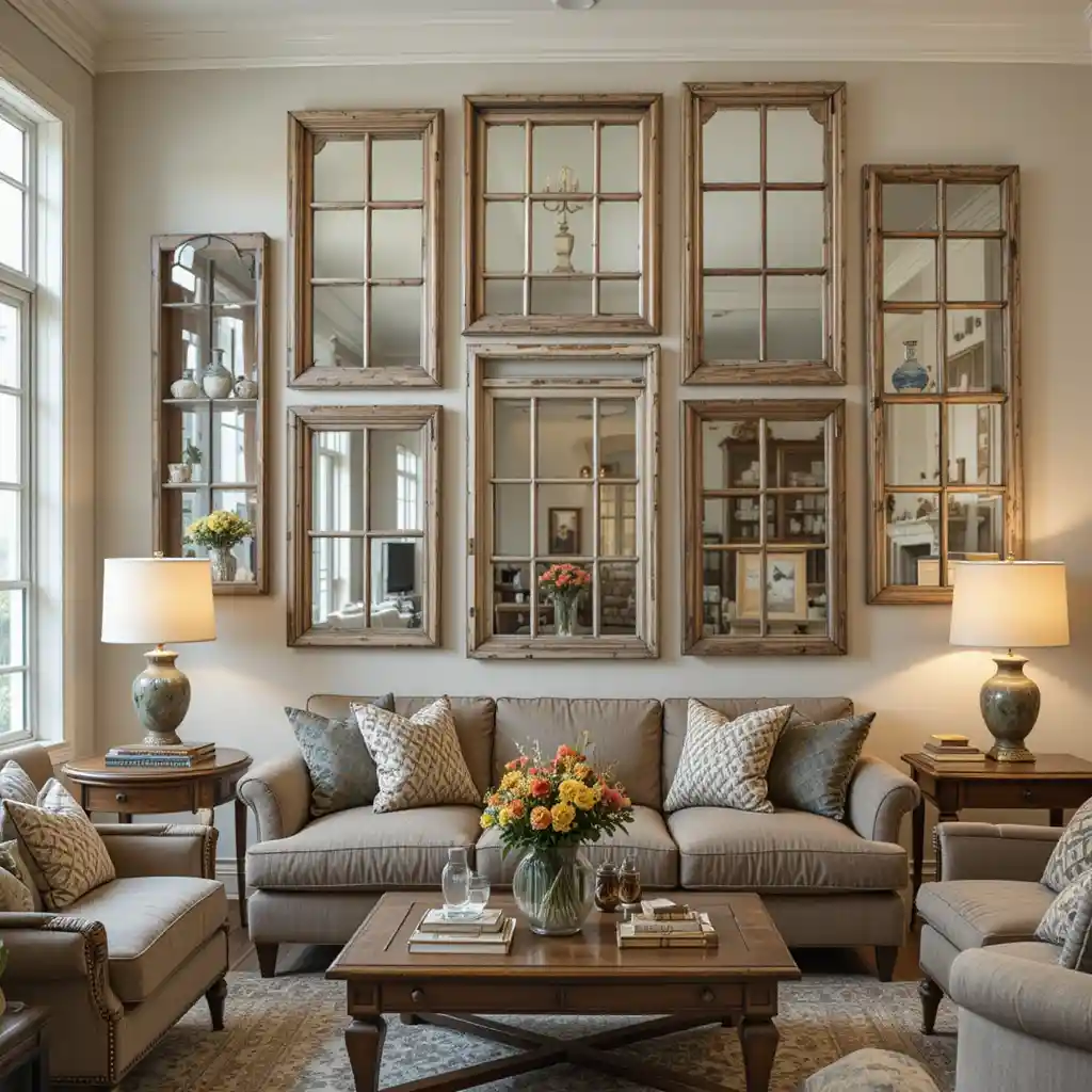 Repurposed Antique Windows for Wall Art