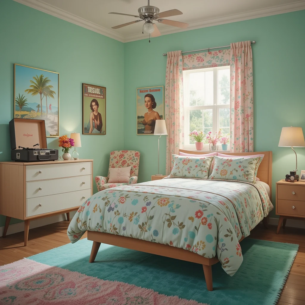 Retro 1950s Style Bedroom