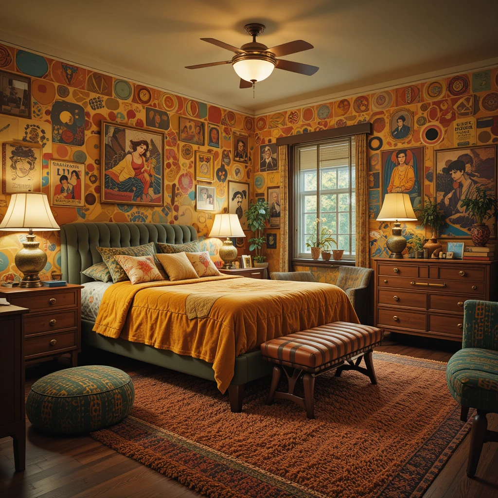 Retro 1970s Inspired Vintage Bedroom