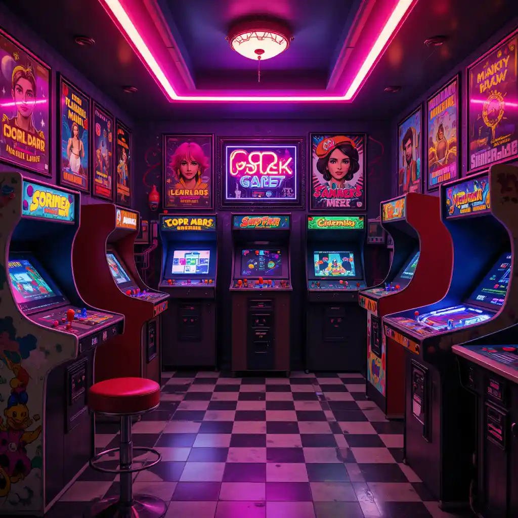 Retro 80s Arcade Room