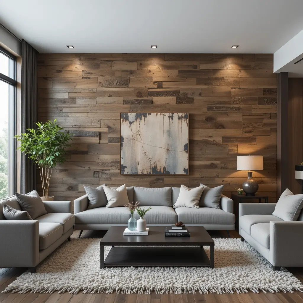 Rugged Wooden Accent Walls