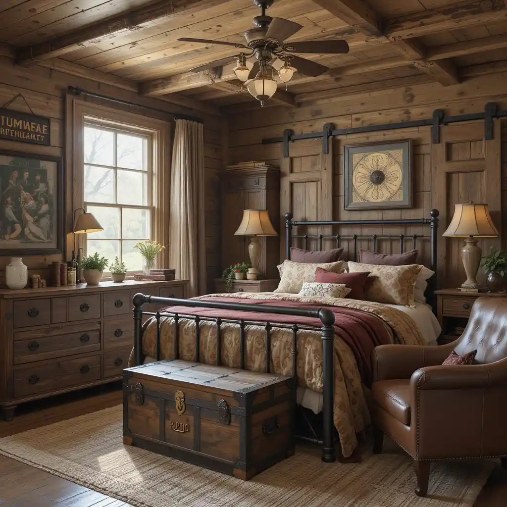 Rustic Barnhouse Vintage Bedroom