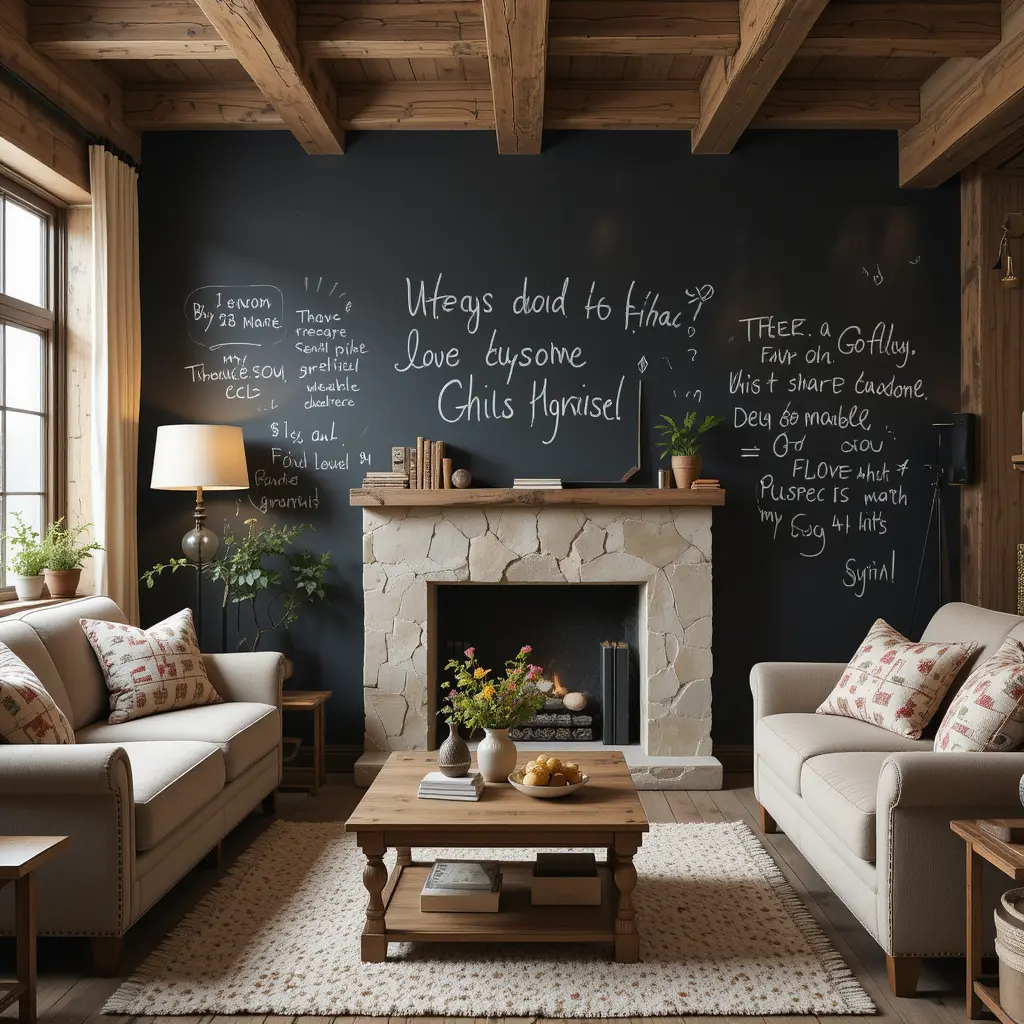 Rustic Chalkboard Wall