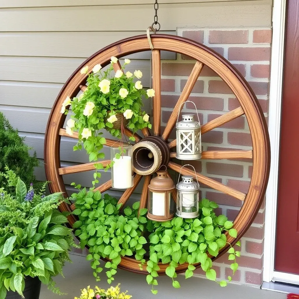 Rustic Wagon Wheel Display