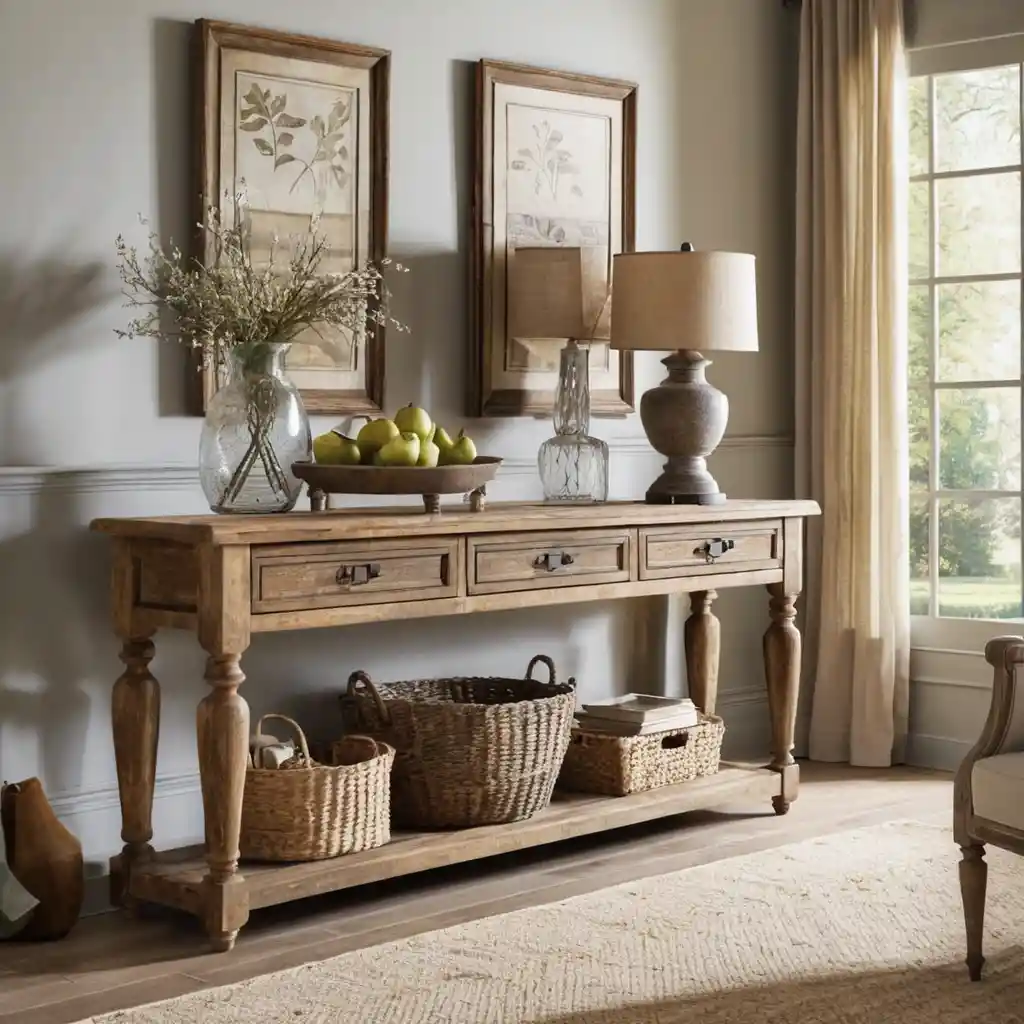 Rustic Wood Console Tables