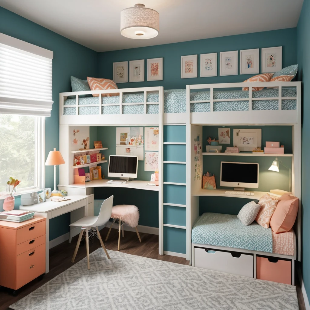 Shared Desk Space with Dividers