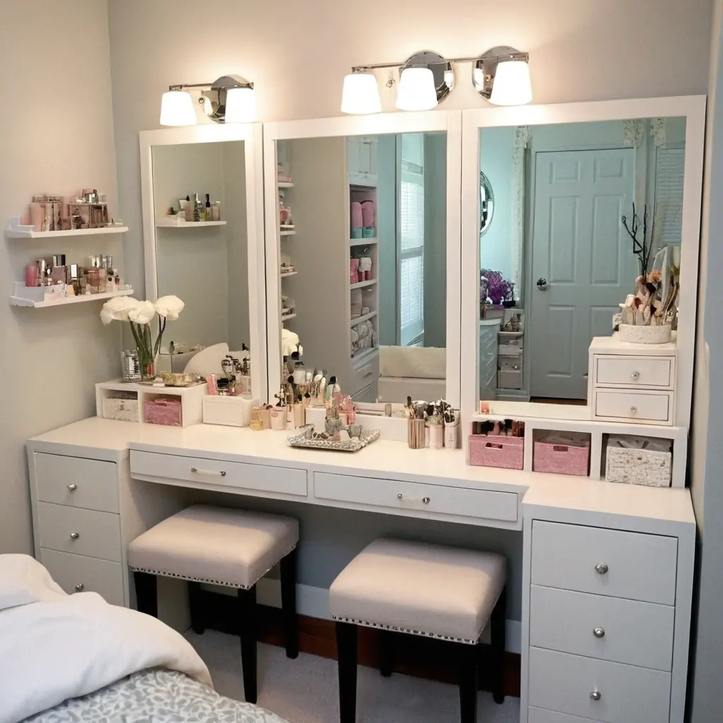 Shared Vanity with Individual Spaces