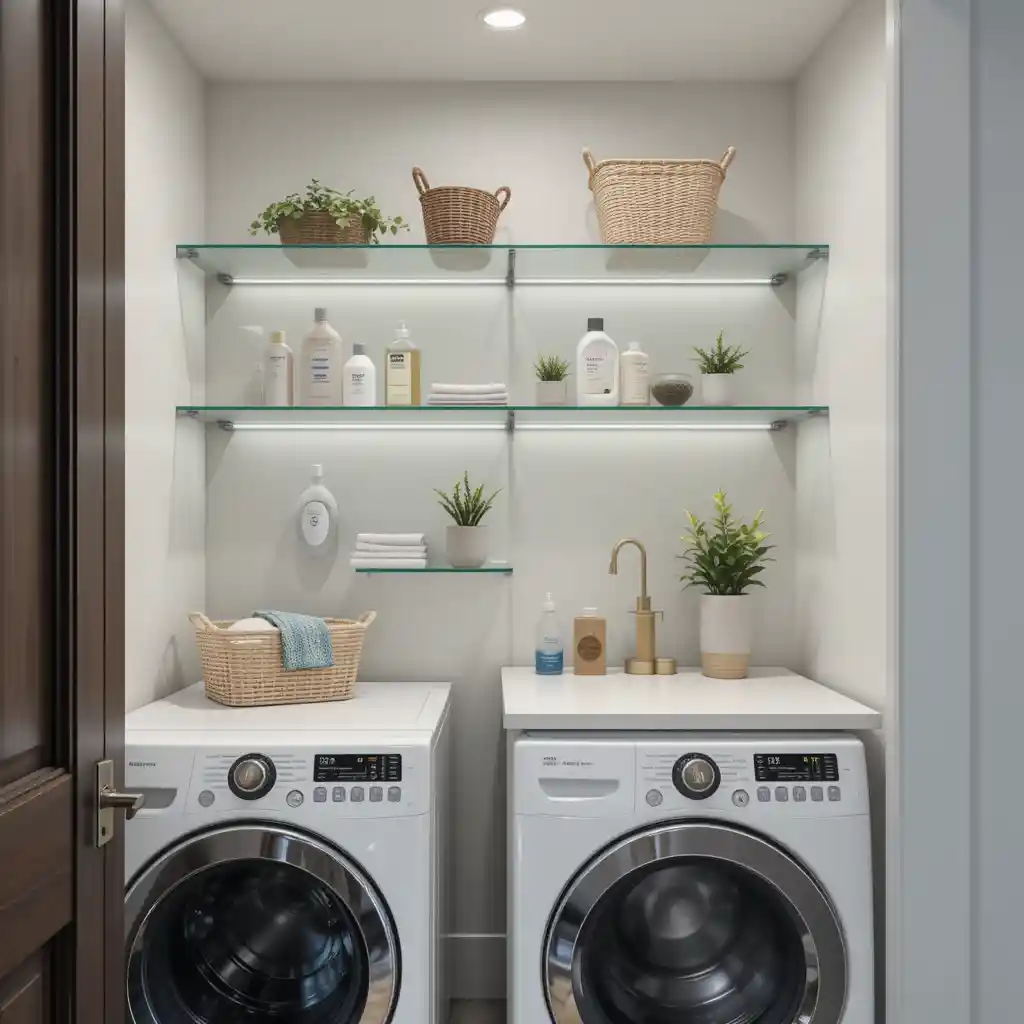 Simple Glass Shelving